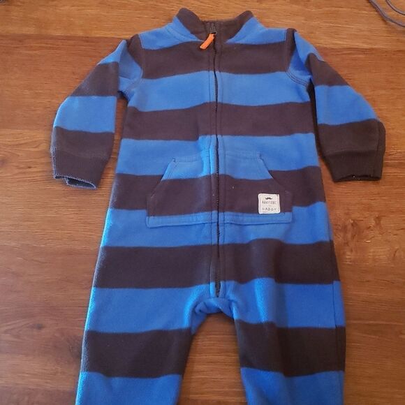 Carters Fleece Zip Up Onesie - Picture 1 of 6